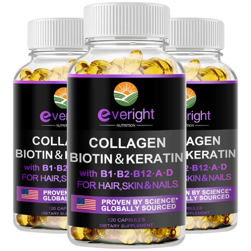 Biotin Hyaluronic Acid, Keratin Collagen – Vitamin for Hair Growth – Nails and Skin, B1, B2, B6, B12 Integrator Complex for Men and Women