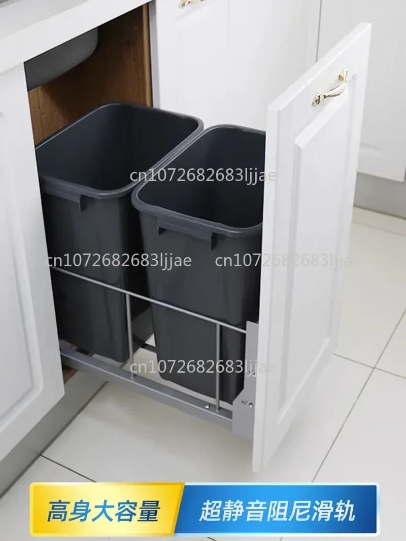 Cucina ad alto corpo estraibile incorporato nascosto cestino per rifiuti da cucina armadio cestino per mobili separazione asciutto e bagnato grande casa con porta