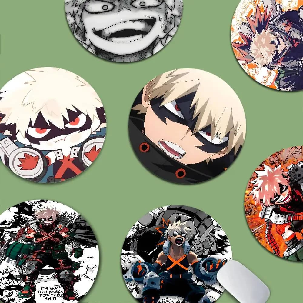 Tappetino per mouse Anime M-My H-Hero Academia Katsuki Bakugo Tappetino in gomma antiscivolo Tappetino per scrivania da gioco per ufficio Tappetino per mouse Accessori per scrivania