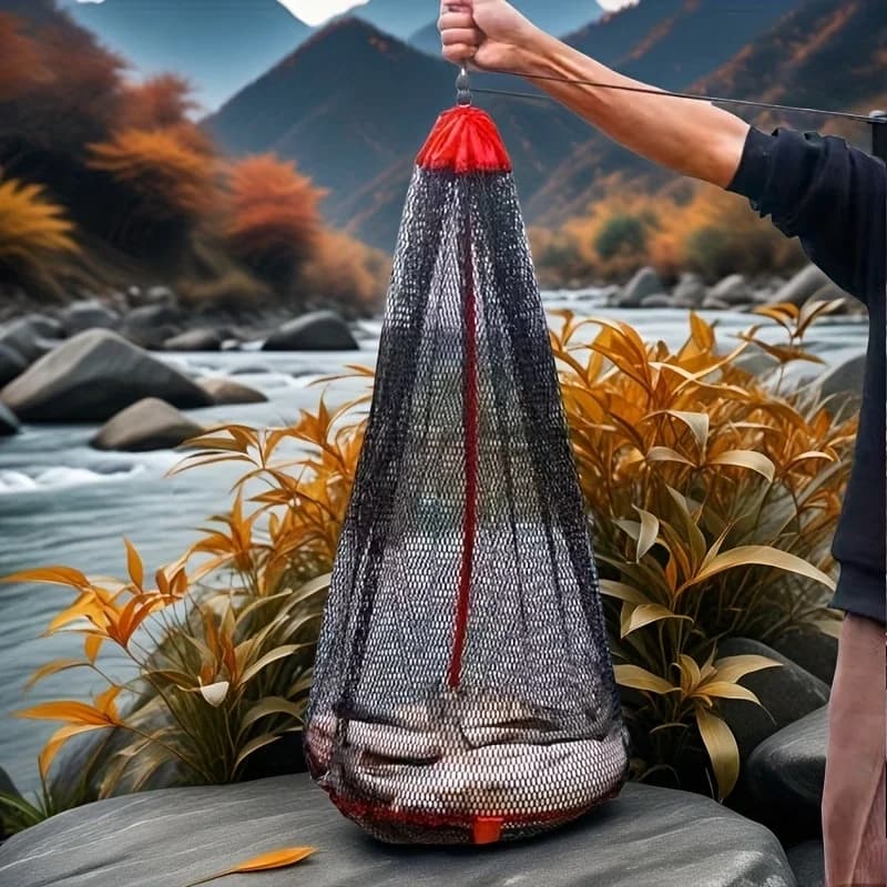 Fishing Collection Bag Login Net Fishing, Portable Fishing Net with Drawstring, Encrypted Mesh Fish Bag