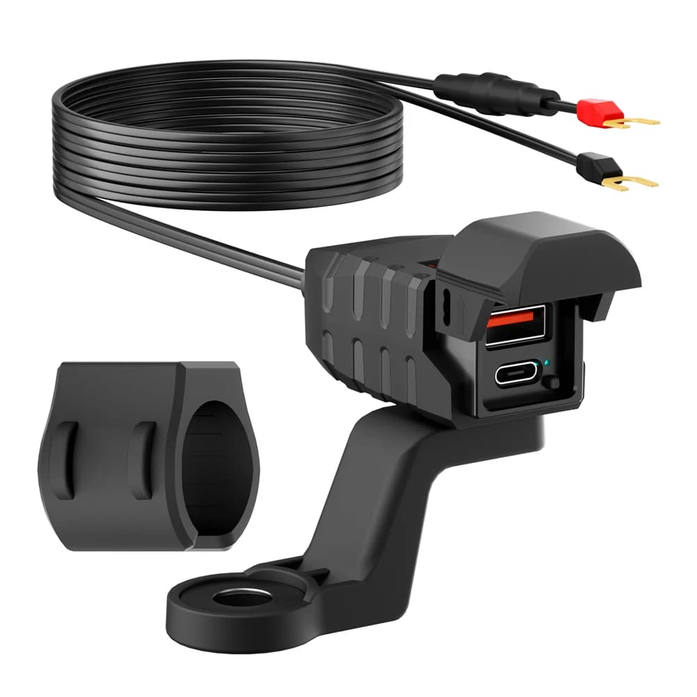 Caricabatterie rapido da manubrio PD QC3.0 impermeabile per moto, accessori moto per telefono, tablet, GPS, ecc.