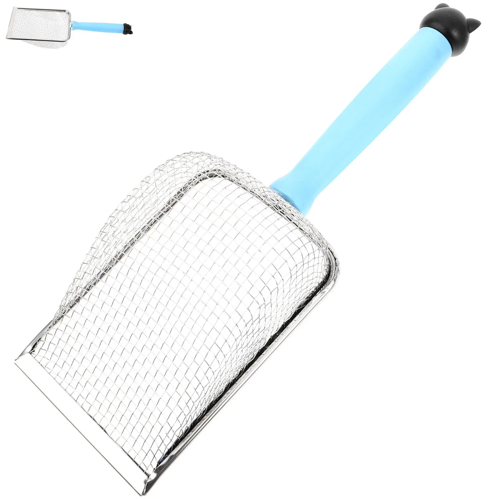 Stainless Steel Cat Litter Scoop with Ergonomic Handle Heavy Duty Metal Litter Scooper for Cat Poop Sand Sifting Non Stick Easy