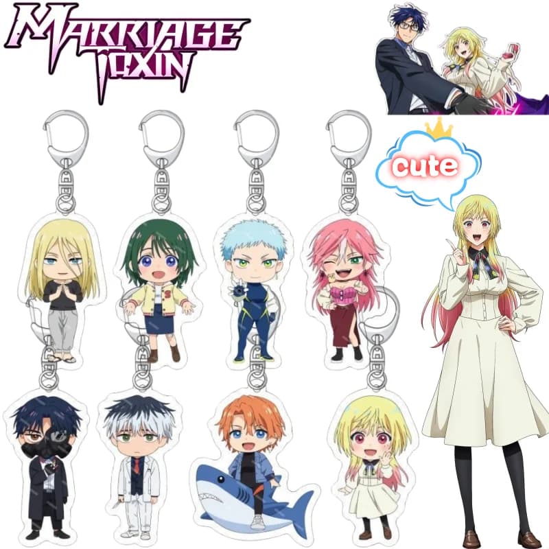 Marriage Toxin Hikaru Gero Mei Kiyosaki Acrylic Keychain High-Quality Anime Cartoon Character Creative Student Backpack Charm