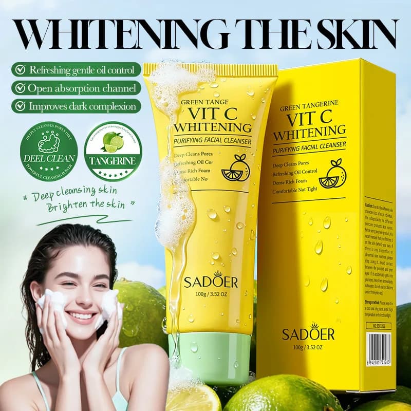 SADOER Detergent Face to Vitamin C Hydrating Whitening Cleaning Deep Anti-aging Foam Detergent Face Skin Care