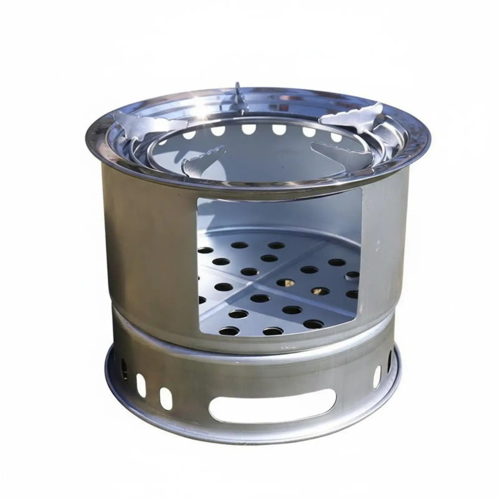 Foldable Outdoor Stove for Camping Portable Charcoal Grill with Galvanized Steel Body for BBQ Skewers Fish Grilling and Stew