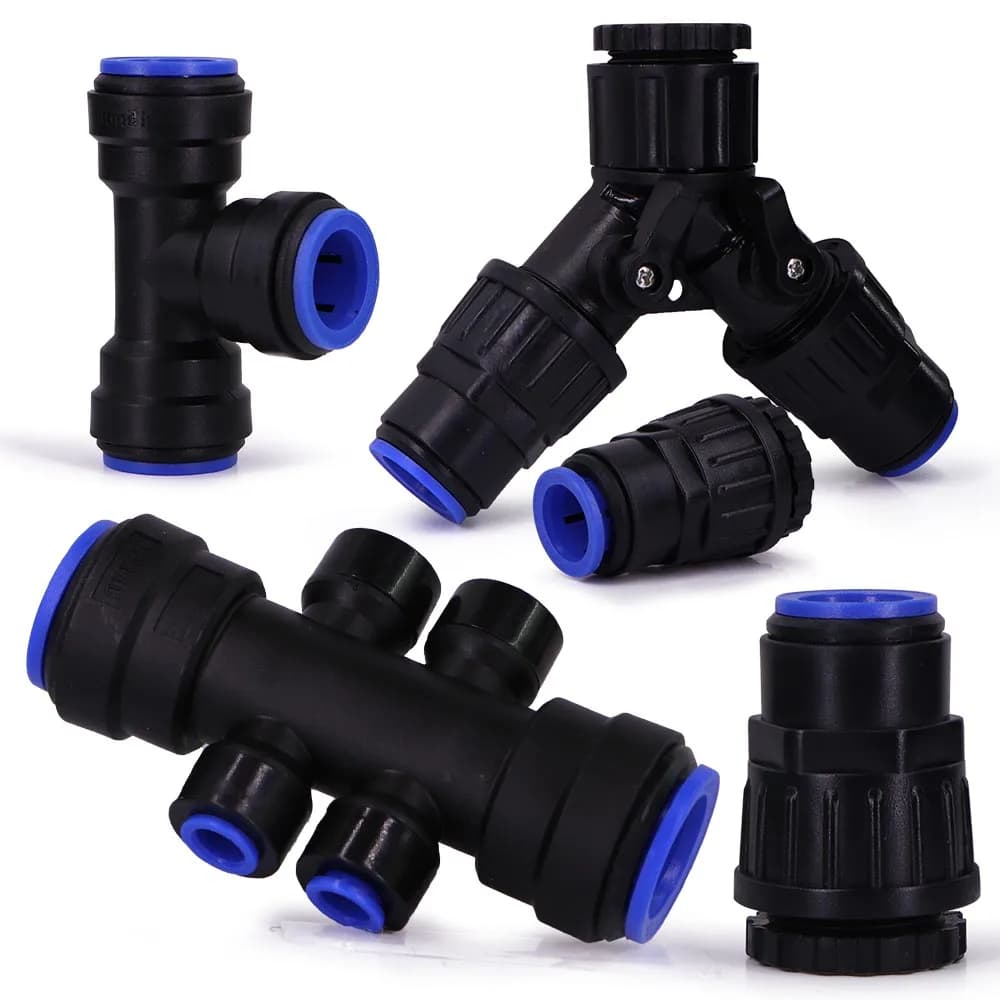 1/2 "OD-15mm PE Tubo dell'acqua di irrigazione Tubo da 15 a 6mm Collegamento rapido Giunto Tee Rubinetti Adattatore per valvola a sfera Giardino Micro Raccordi a goccia
