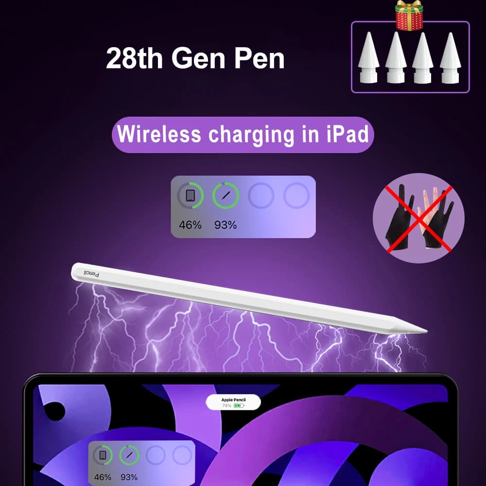 Per Apple Pencil 2 penne iPad con ricarica Wireless Palm Rejection Tilt per iPad Air 4 5 Pro 11 12.9 Mini 6 per Apple Stylus Pen