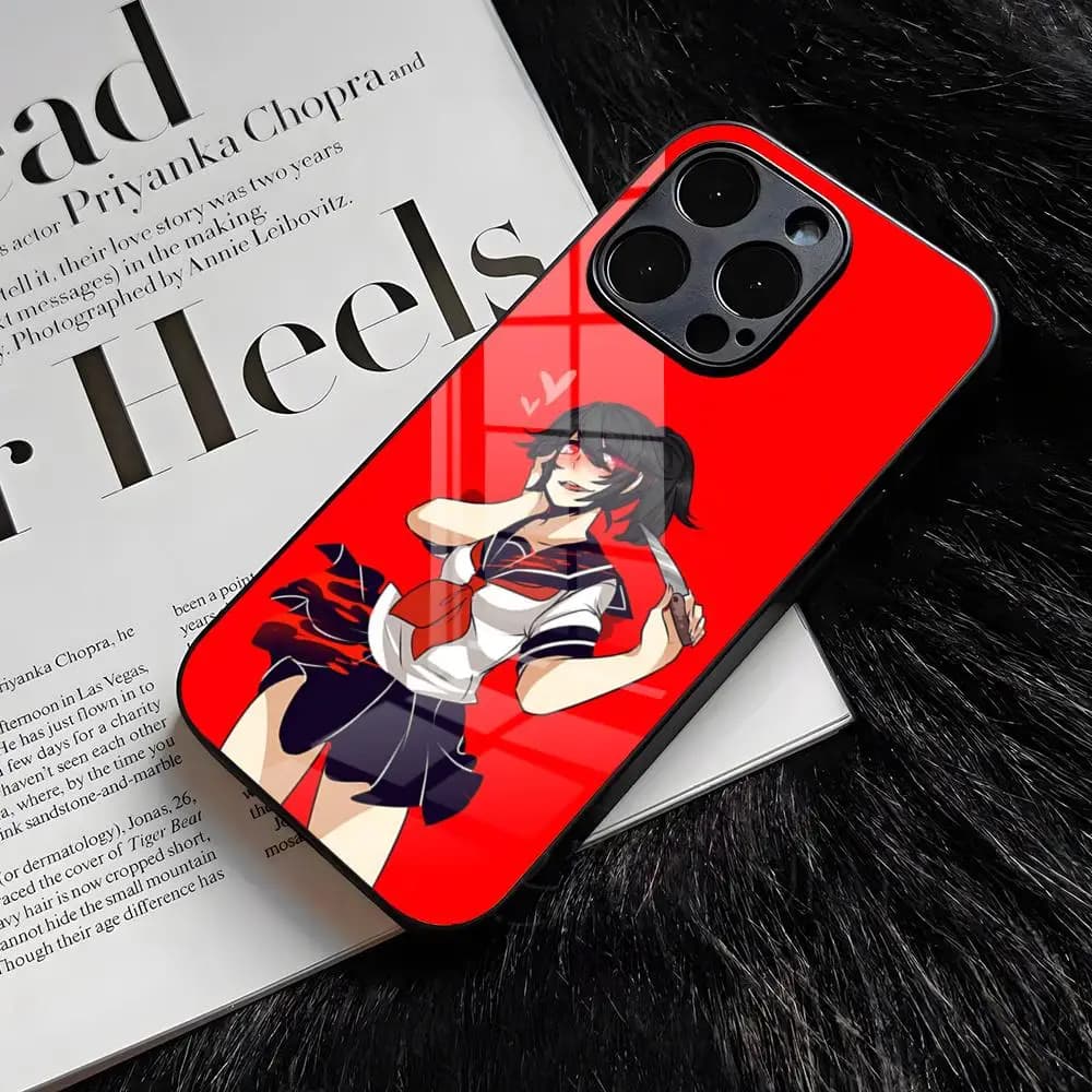 Anime Y-Yandere Simulator Phone Case For IPhone 17 Air 16 E Pro Max 15 14 13 Mini 12 Pro 11 Max Plus Black Glass Cover