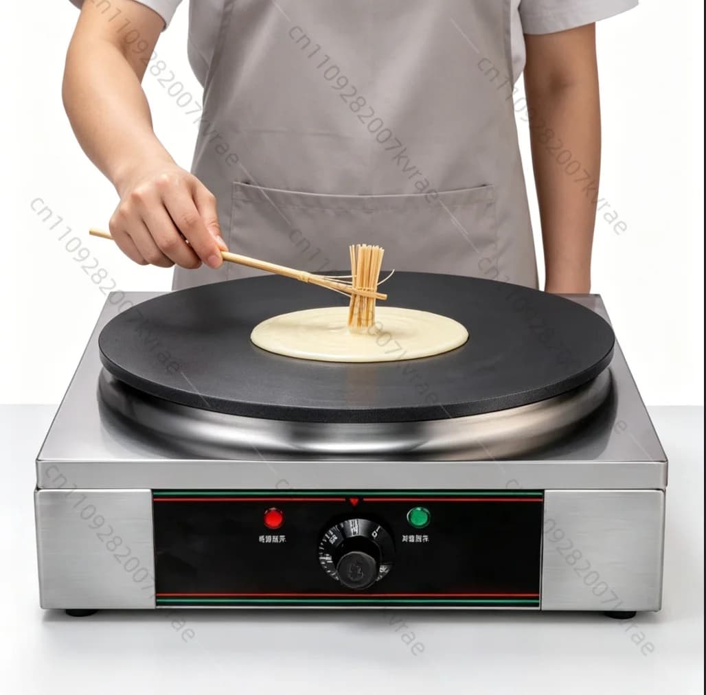 Macchina Elettrica Automatica per Pancake da Tavolo con Termostato e Piastra in Acciaio Inossidabile