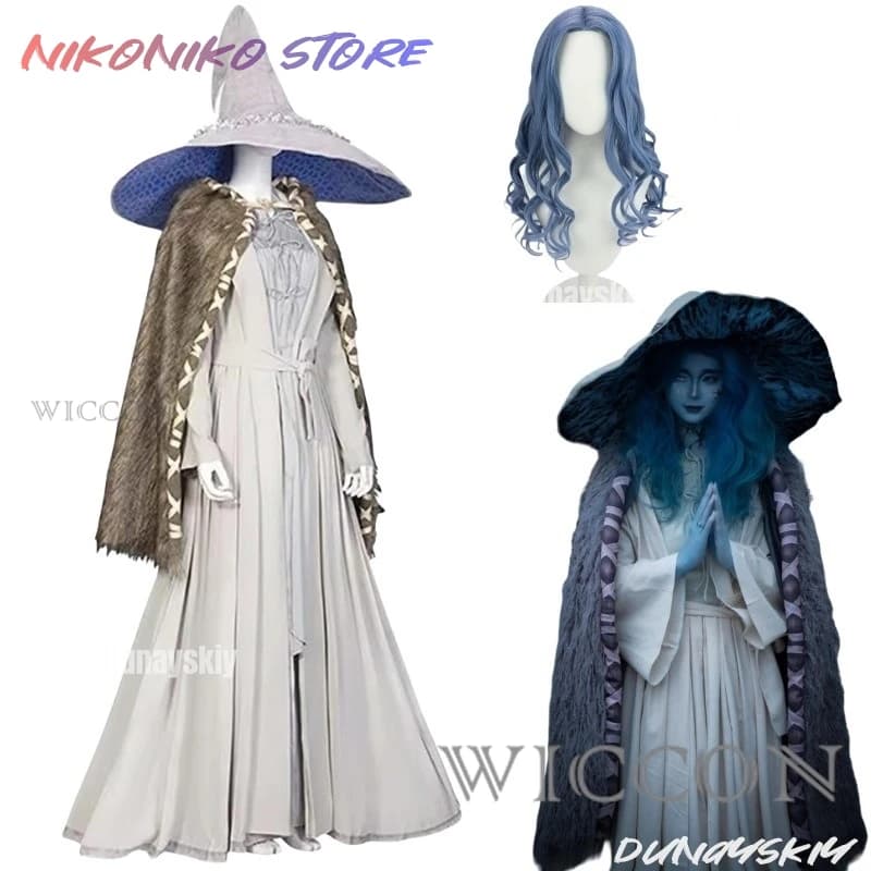 Game Ranni Costume Cosplay Set Full Hat Wig Full Set Halloween Carnival Cosplay Ranni Clothing