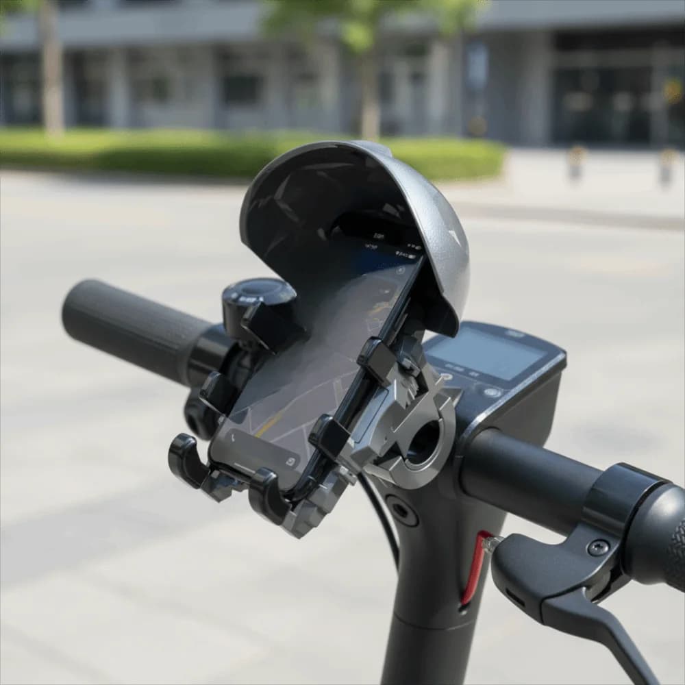 Supporto Telefono Moto Girevole con Parasole, Anti-Vibrazione, per Casco, Stabile, Impermeabile, per Navigazione, Uso per Motociclisti