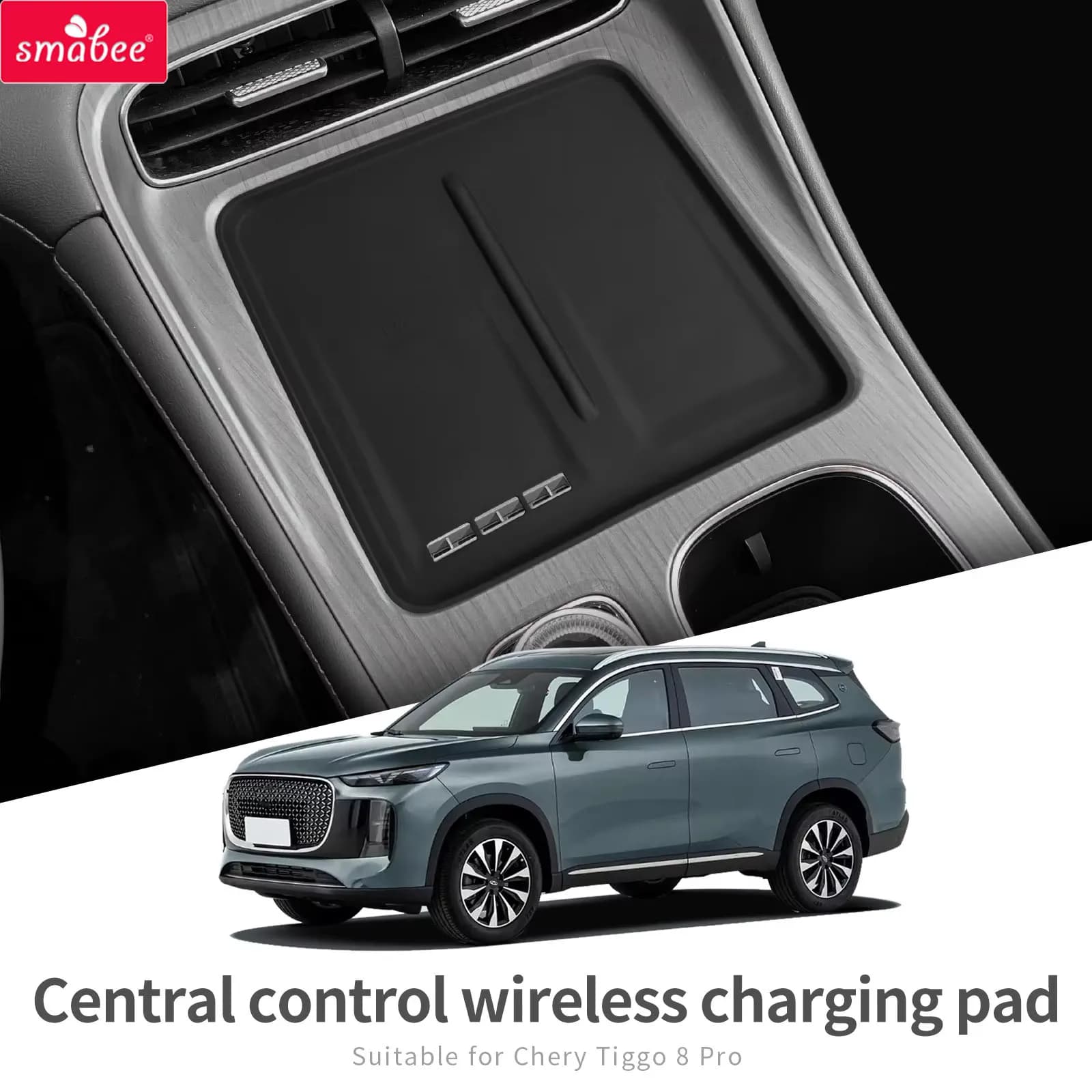 Timone sinistro per Chery Tiggo 8 Plus / FULWIN T8 2025 Tappetino antiscivolo Console centrale in silicone Caricatore wireless Accessori interni