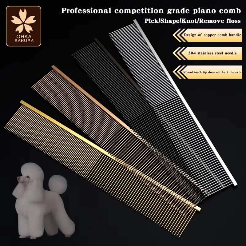 Pet Grooming Piano Comb Competition Special Teddy barboncino Pull Hair Open Knot pettine Pick Dog Hair Straight Line Comb