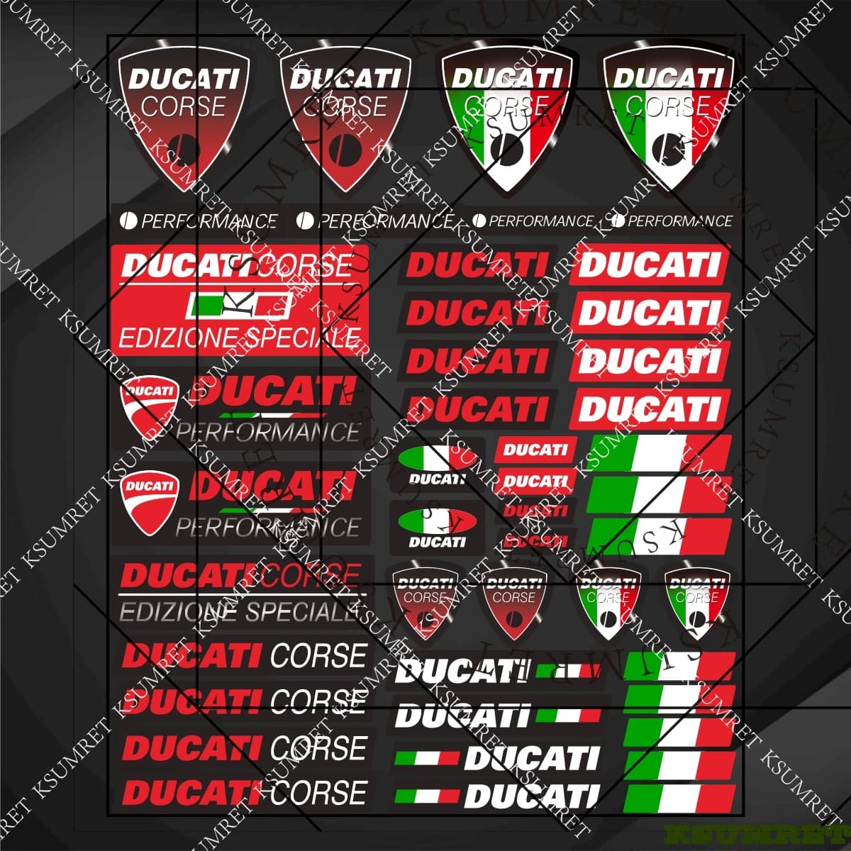 For Ducati Motorcycle Sticker Decals Kit