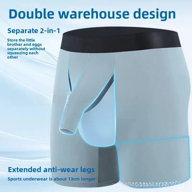 JJ estivo da uomo Set di biancheria intima di seta di ghiaccio Traspirante Allungato Anti-usura Gambe Proiettile Separazione Pantaloni elefante Pantaloni quadrangolari