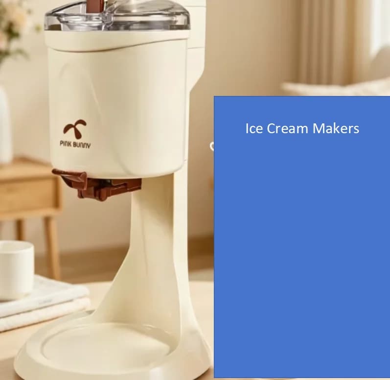 Mini Soft Serve Ice Cream Maker 220V Rabbit Home Fully Automatic Small Blender for Homemade Ice Cream Cone xmj1