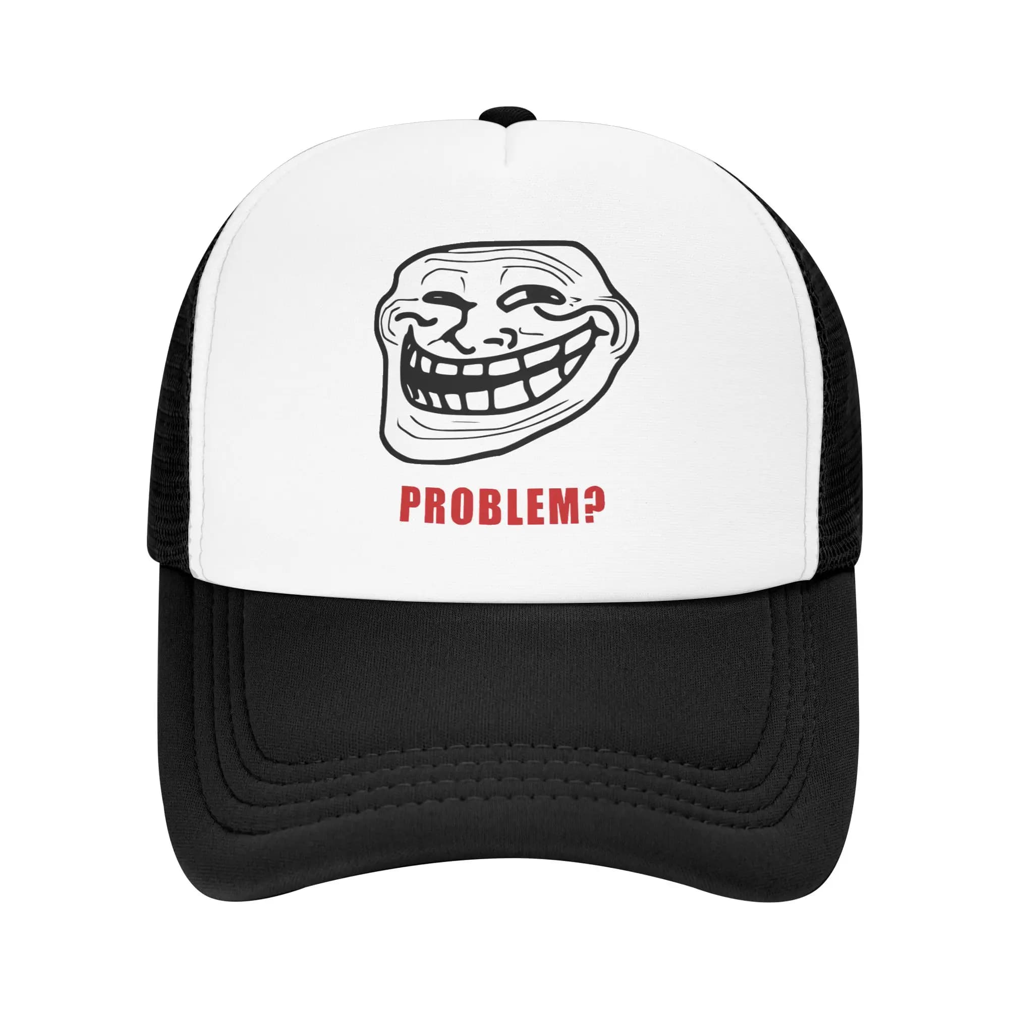 Punk Trollface Problem Meme Rage Comic, Breathable, Unisex, Trucker Style with Snapback Closure
