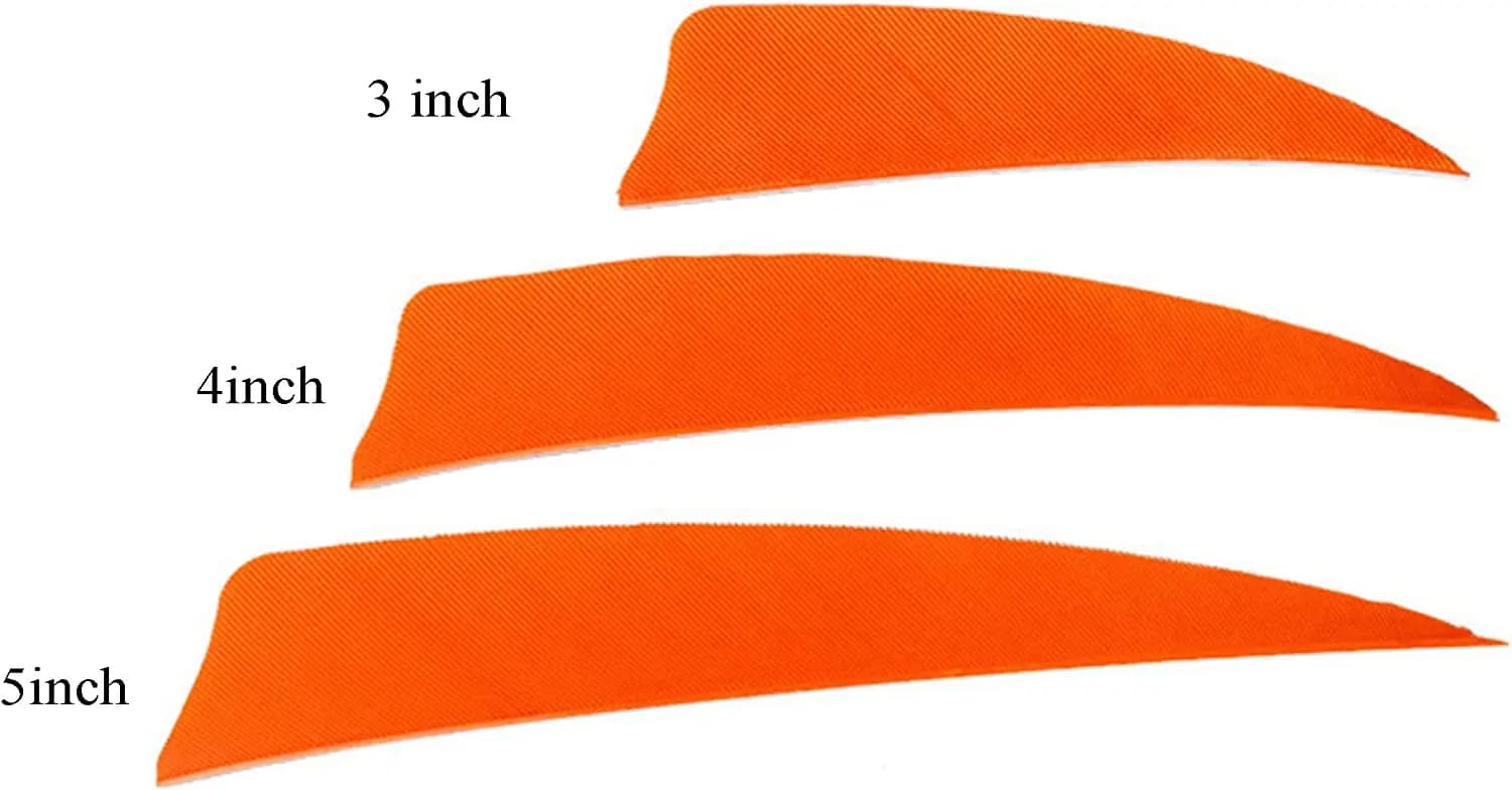 3/4/5'' Turkey Feather Fletching Archery Real Feather Arrow Right Vanes with Shield Cut for Hunting Targeting Arrow (50 Pack)