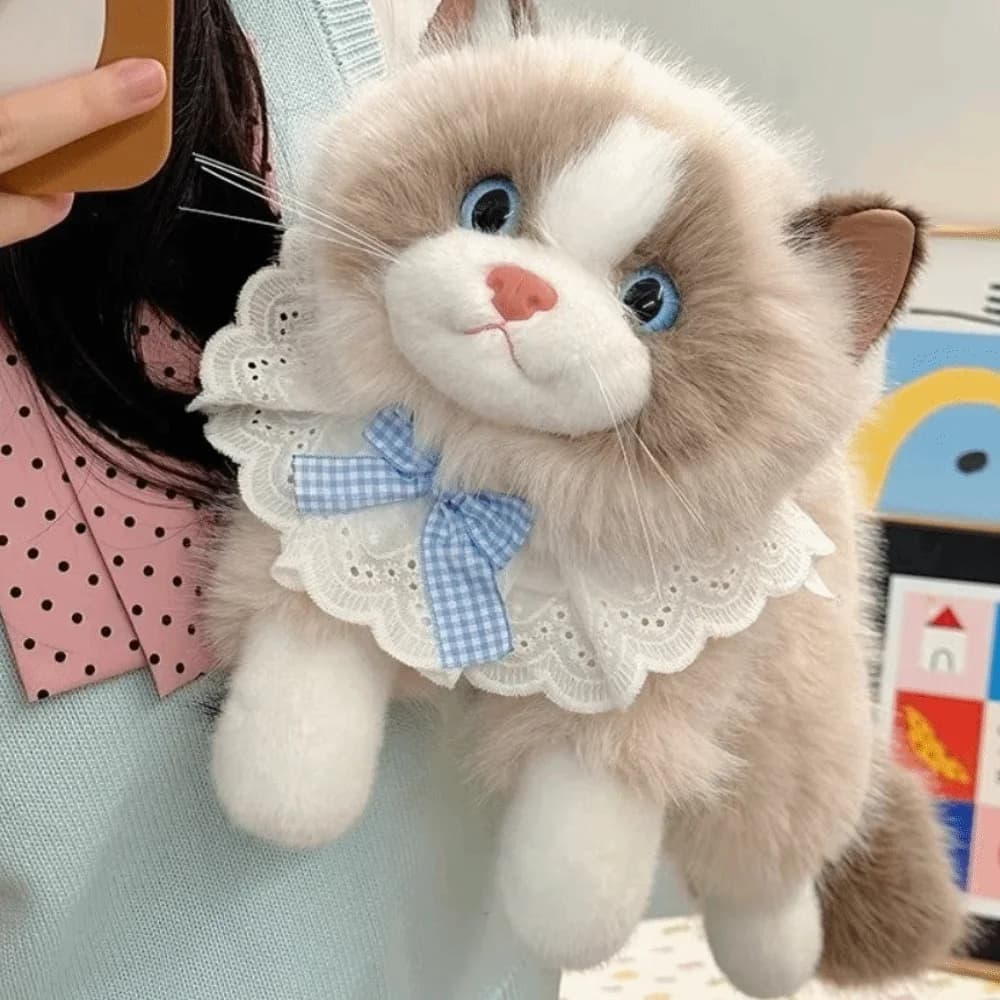 Birthday Gifts Ragdoll Cat Simulation Cat Soft Voiced Stuffed Cat Realistic Fluffy Cat Gifts