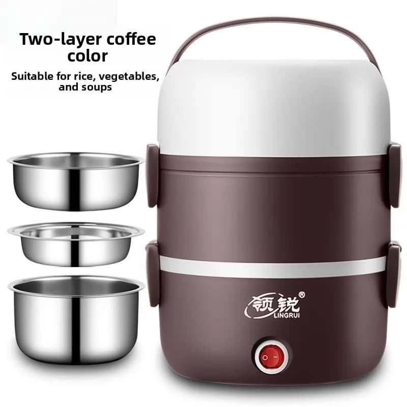 Contenitore Termico per Pranzo in Acciaio Inox, Stile Nordico a 3 Strati, Isolato e Portatile con Inserto in Acciaio Inox