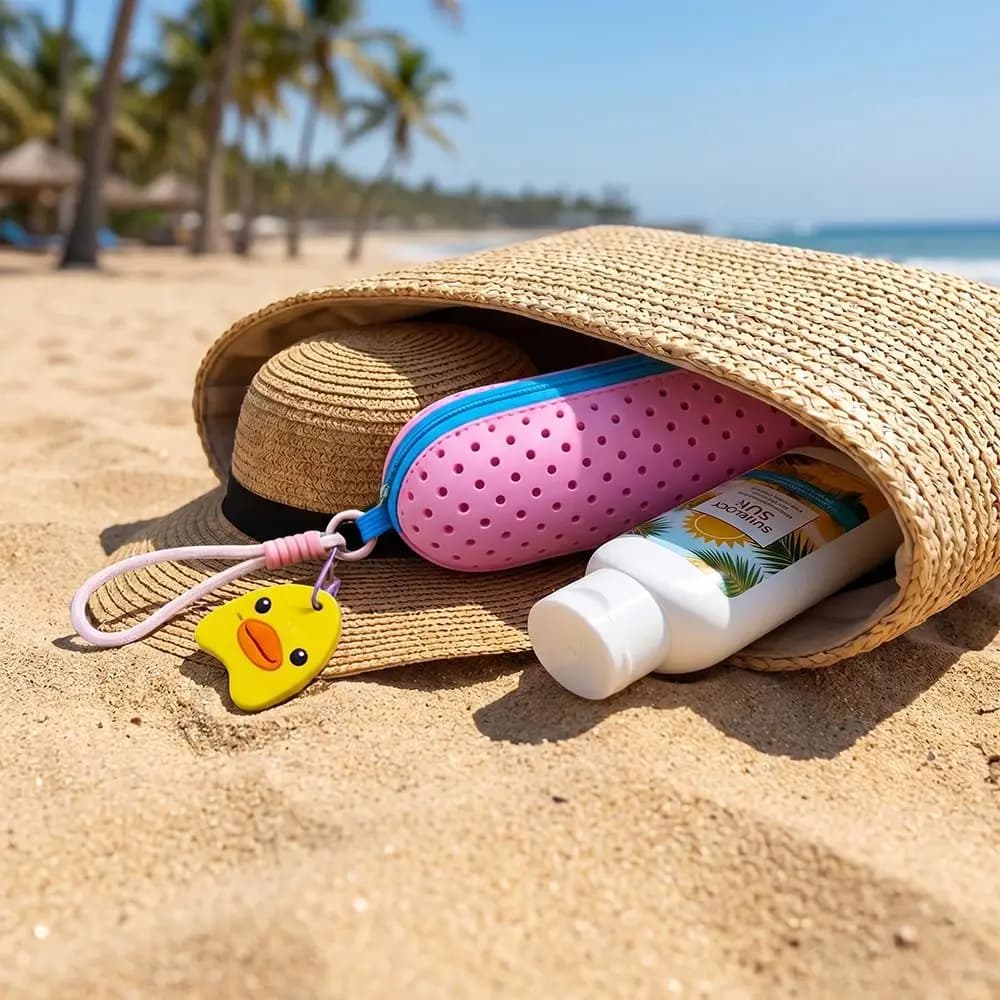 EVA Material Swimming Goggles Case Breathable Design Drainage Hole Portable Goggles Bag Waterproof Zipper Closure