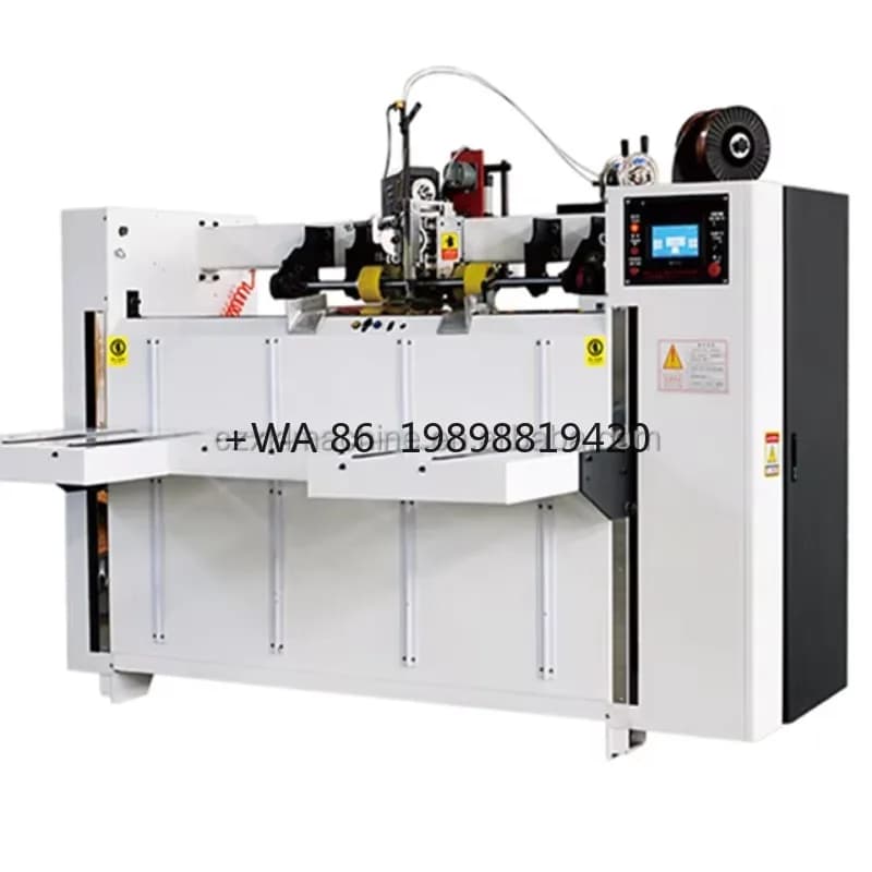 Macchina da cucire per la produzione di scatole di cartone ondulato semiautomatico Mahine, cucitura,
