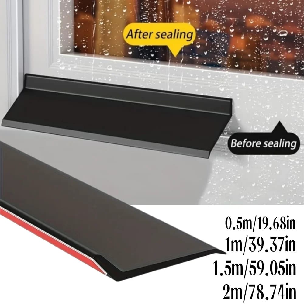 1 pz Barra di blocco acqua per finestra domestica, Guarnizione antipioggia per finestra scorrevole, Striscia sigillante antivento per balcone, Pannello isolante