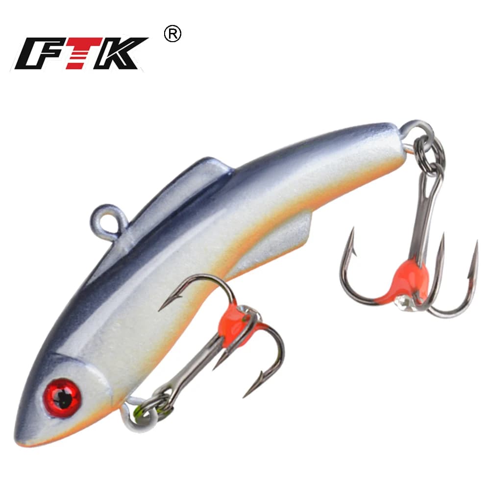FTK Inverno Richiamo di Pesca Bilanciatore Occhi 3D 15g 20g 30g Affondamento Ghiaccio Vib Esca Artificiale Esche Dure Jigging Bass Luccio Attrezzatura da pesca