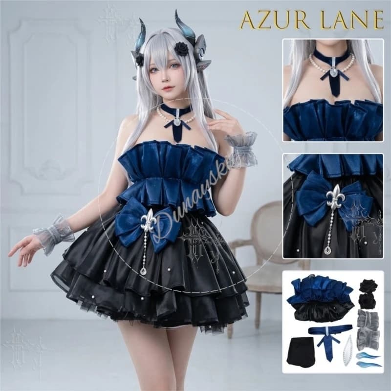 Azur Lane Suffren Cosplay Costume Formal Dress Game Character Women Full Outfit Set For Comic Con Halloween Role Play Cos Event