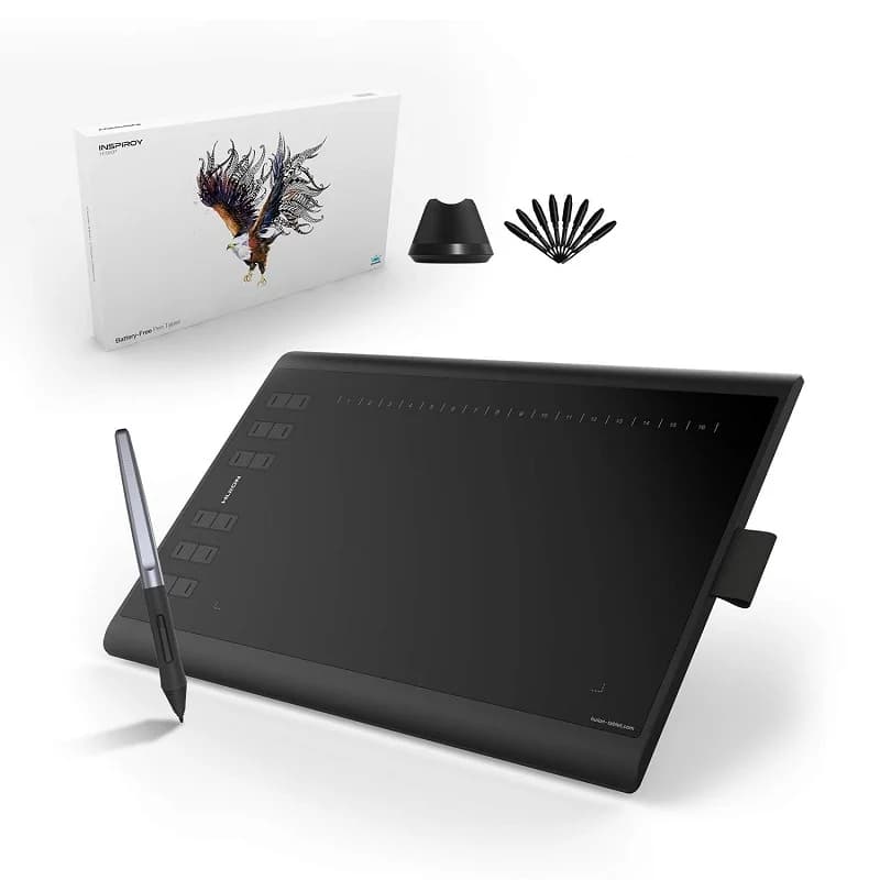 H1060P 5080 LPI 10x6.25" 8192 Pen Pressure Professional Art Graphics Drawing Tablet