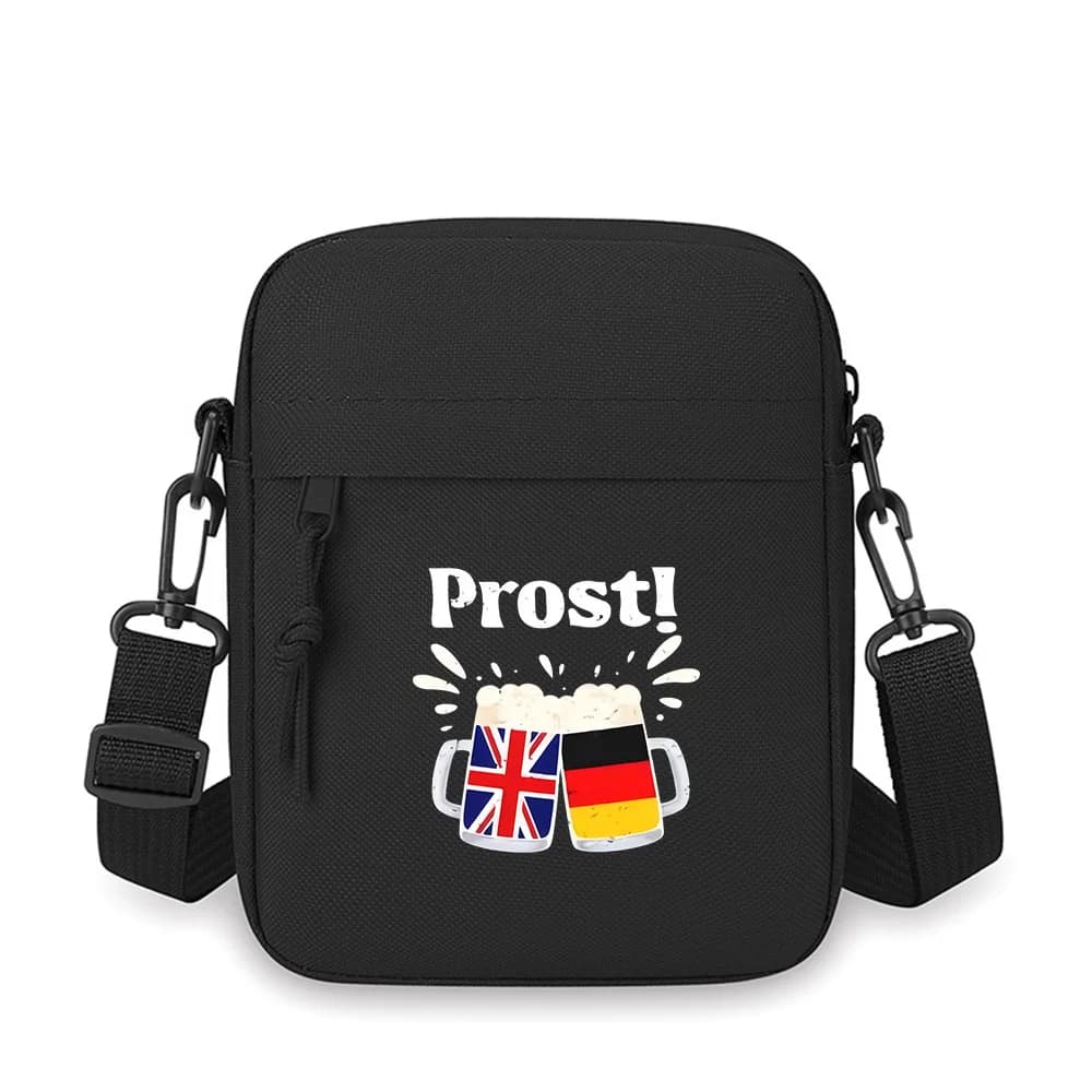 Cheers tazze UK Germania bandiere birra schiumosa Borsa a tracolla da uomo a spalla singola da donna Cartoon Anime Design di stampa di film unisex