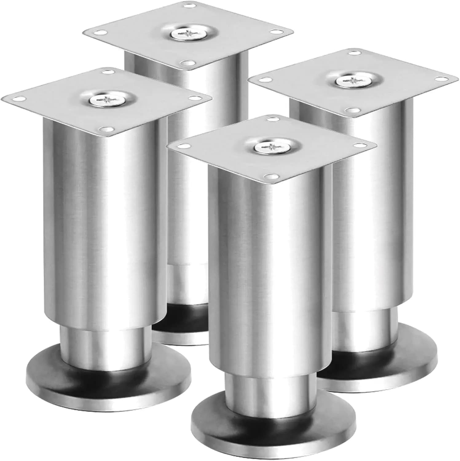 Gambe per Mobili in Metallo Resistente, Piedi Affusolati in Acciaio Inossidabile - Gambe di Ricambio per Divano, Letto, Struttura Letto, Mobile, Scrivania, TV