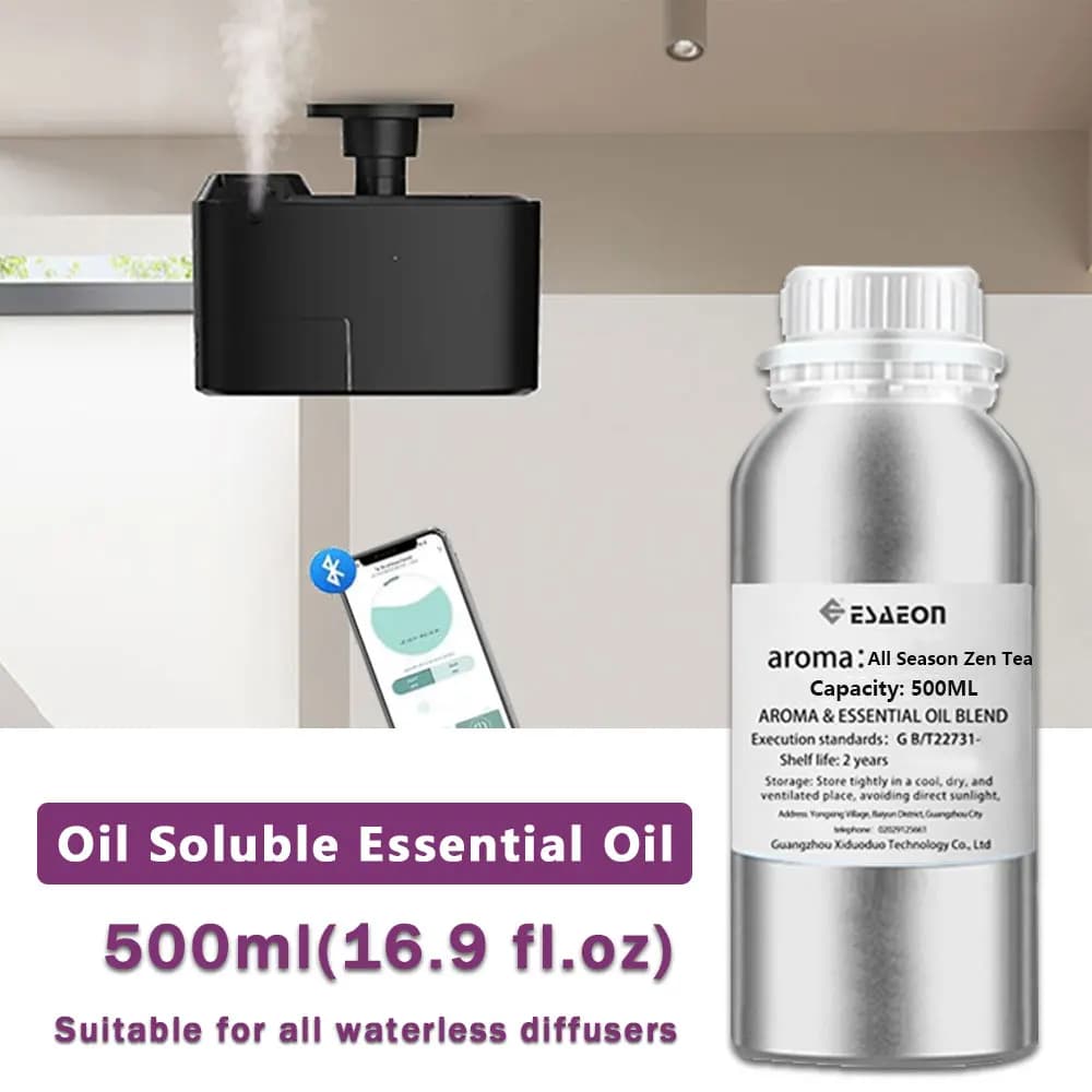 ESAEON 500ml (16.9 fl.oz) Olio Essenziale Zen Tea/Rosa per Tutte le Stagioni - Olio Profumato per Diffusore, per Macchina Aromatica