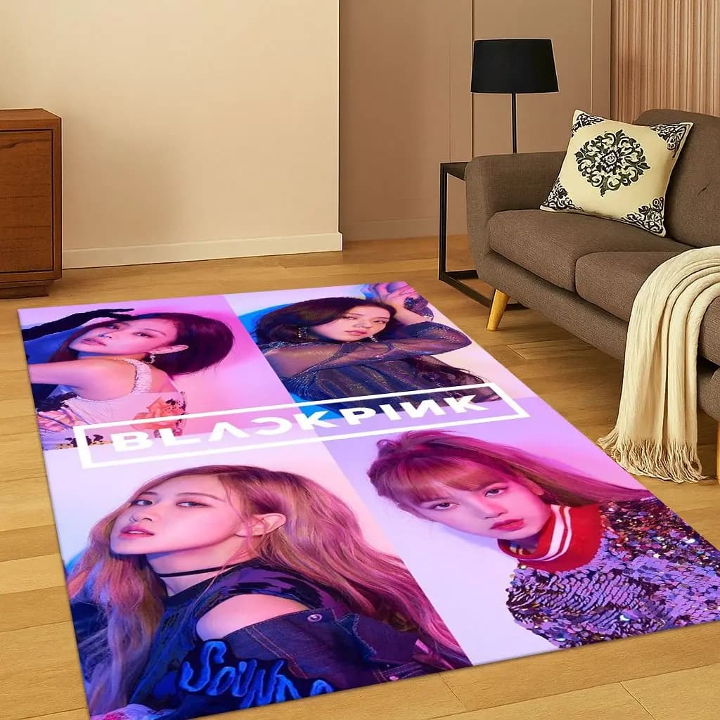 Fashion Kpop B-Black Pink for Bedroom, Living Room, Sofa, Zerbino, Home Decoration, Non-slip Carpet, Gift