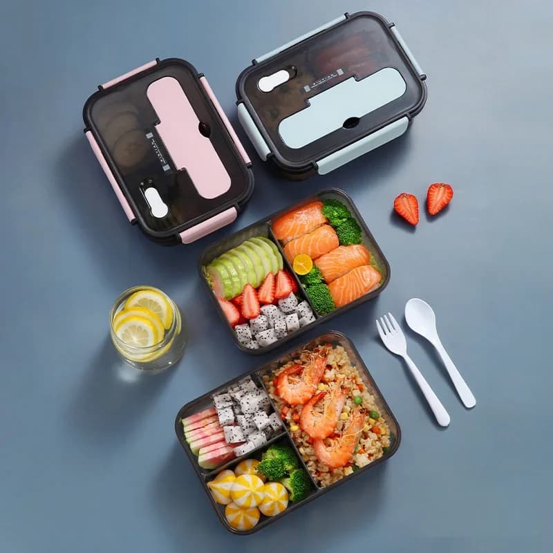 Scatola per il pranzo trasparente per bambini Contenitore per alimenti Contenitore per il pranzo isolato Bento Box Scatola per snack giapponese Scatole per colazione