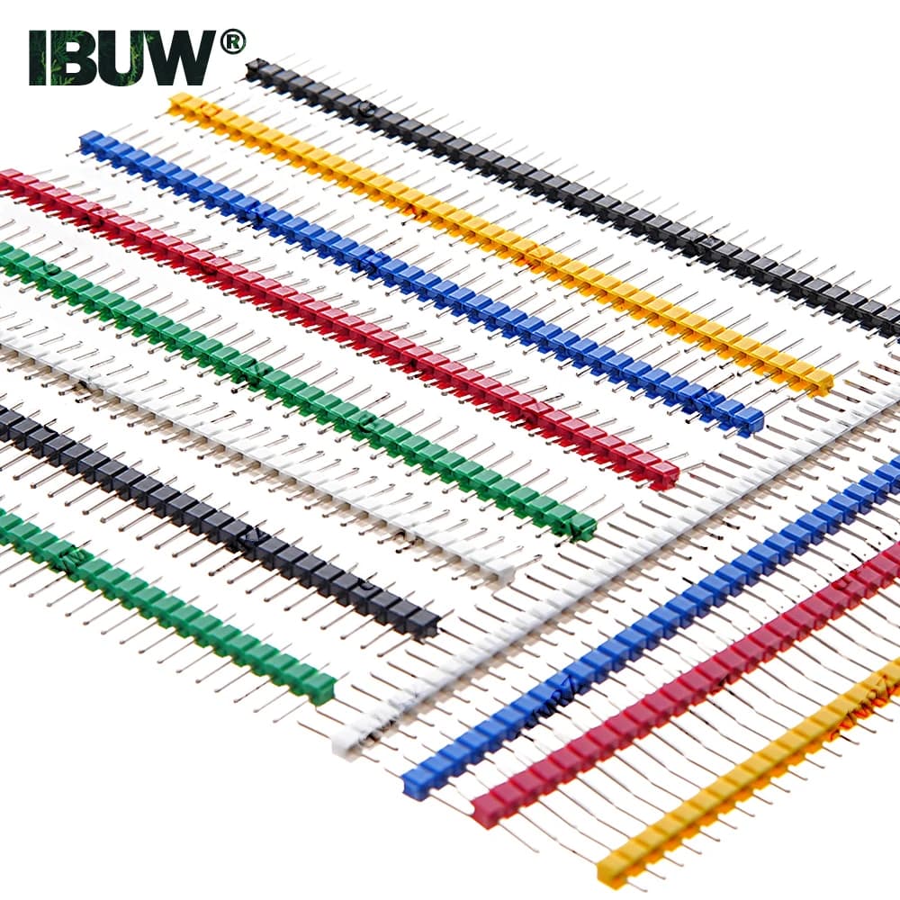 Connettore a pin singolo da 2,54 mm, da 2 a 40 pin, a riga singola, maschio, a strappo, per schede PCB, compatibile con Arduino