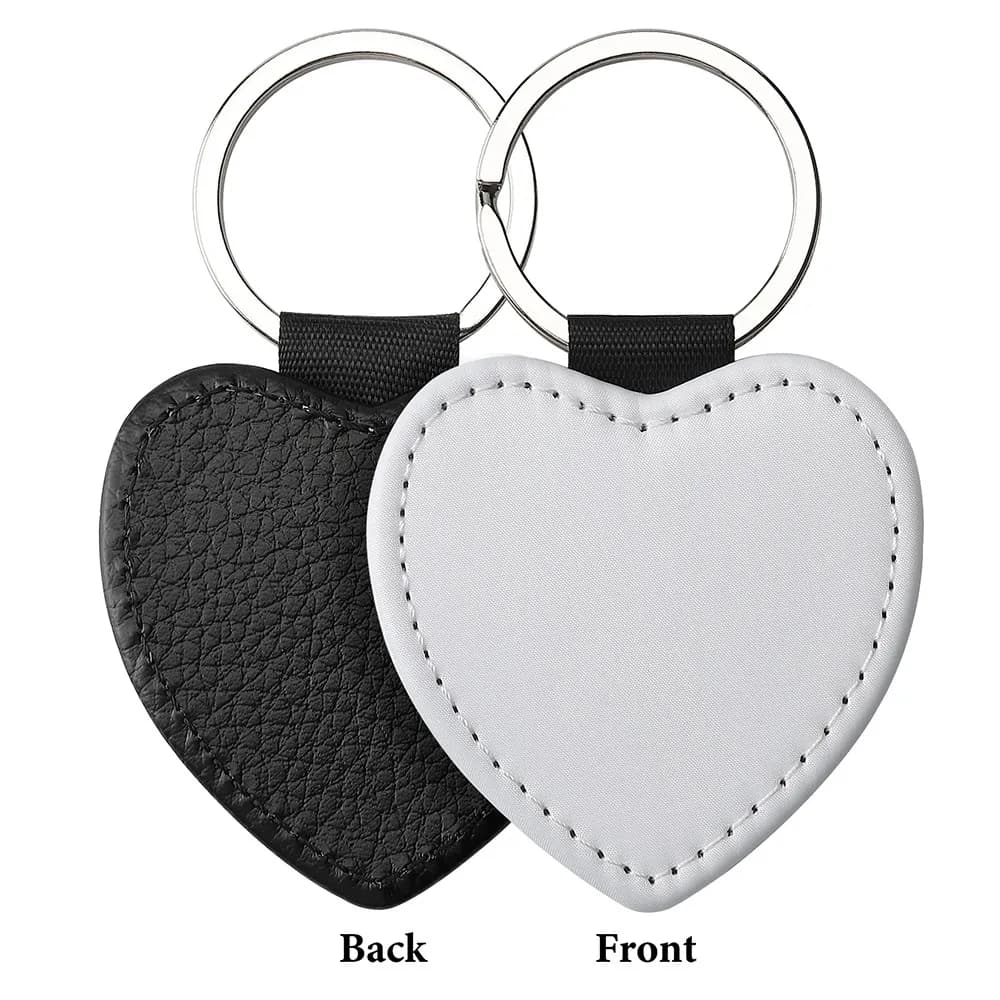 DIY Dye Sublimation Blanks Keychain Creative Rectangle Heat Transfer Keyring Heart Pebbled Grain