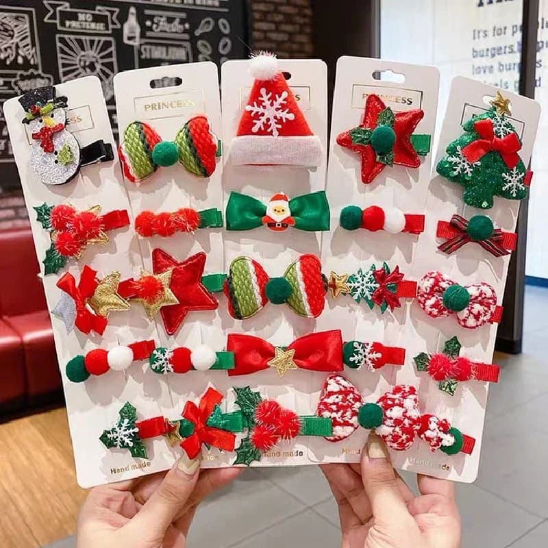 2026 In stock 5 pcs/set Christmas Hair Clips Side Clips Frangia Clips Christmas Gifts Accessories