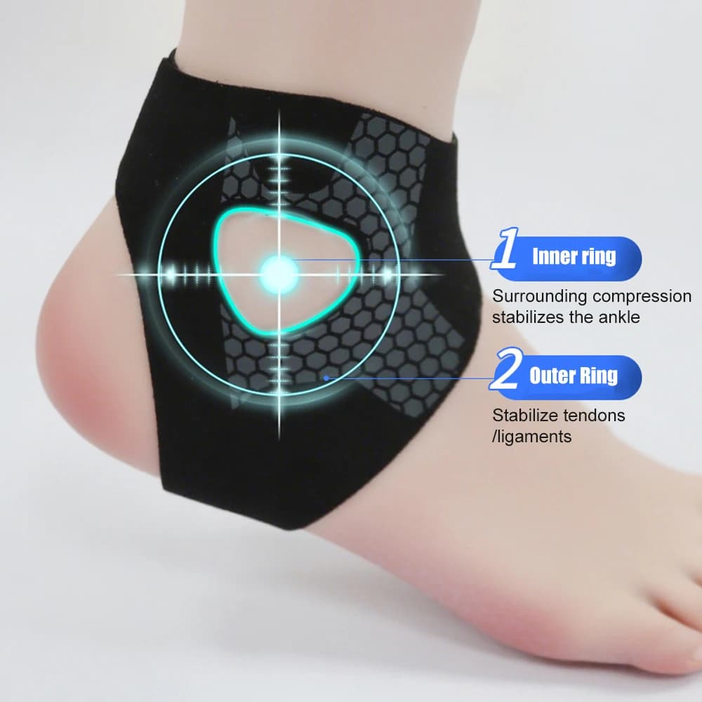 Supporto per Caviglia in Neoprene Traspirante - Fascia Compressiva per Sport, Artrite, Fascite Plantare, Sollievo per Uomini e Donne