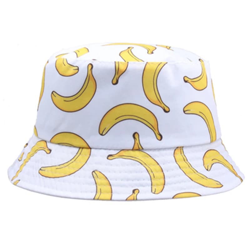 Summer Spring Sottile Shadow Banana Print Cotton Polyester Soft Outdoor Bucket Hat Breathable Fashion Panama Fisherman Cap Man F110