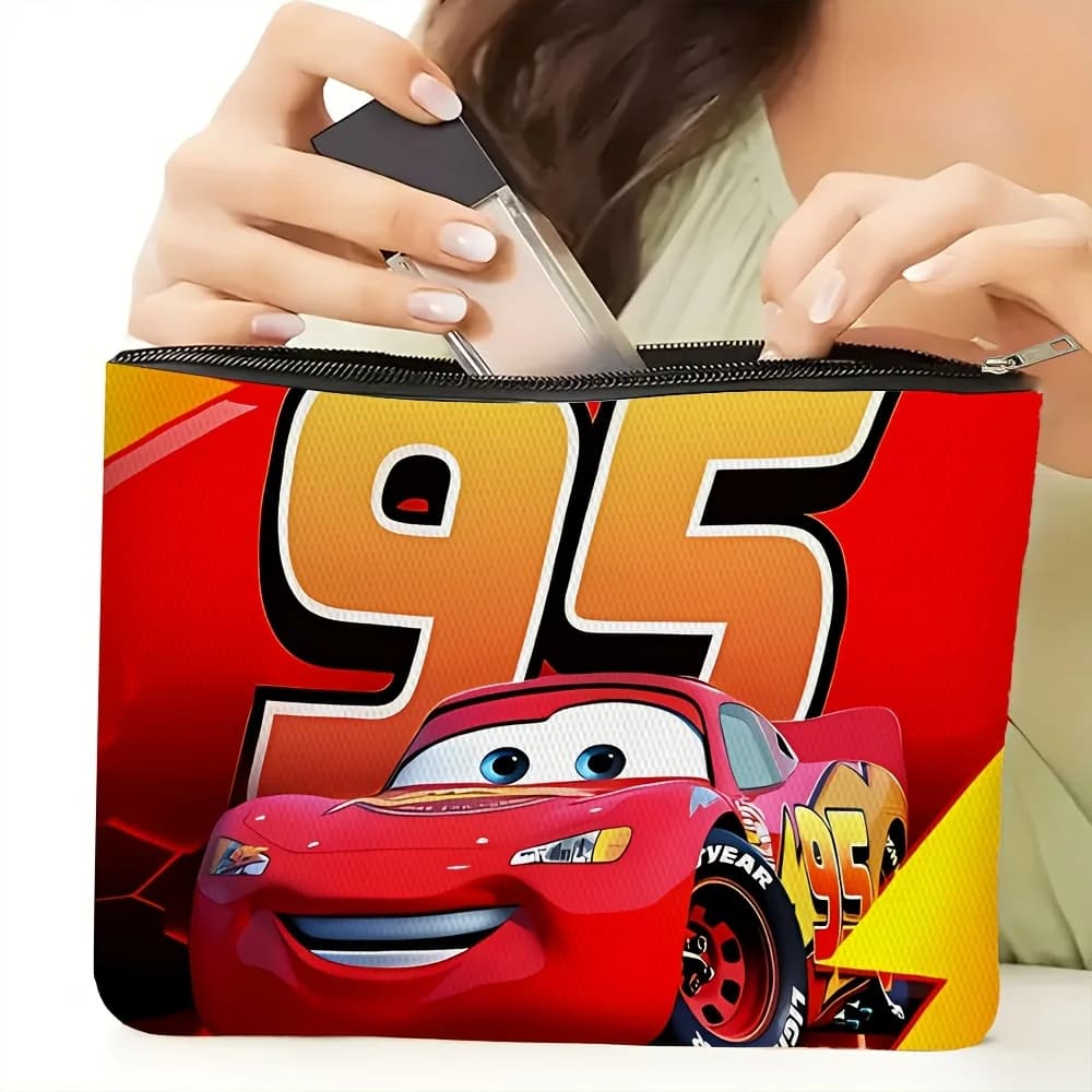1 piece Lightning McQueen # 95 Print Cosmetic Pouch, portable cosmetic bag with zipper, ideal to store daily cosmetics and travel