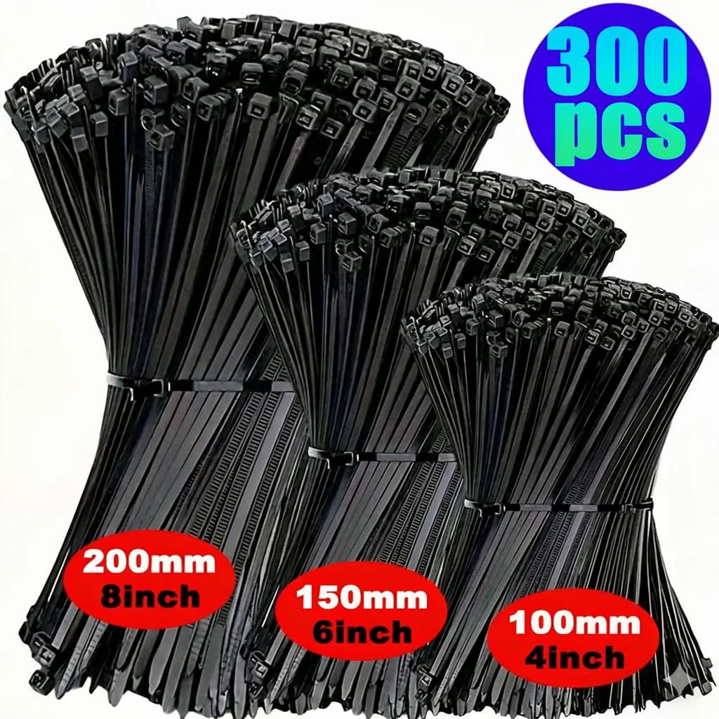 300/600 Pezzi Fascette Autobloccanti in Nylon, Fascette in Plastica Resistenti per Organizzazione Cavi, Gestione Fili per Casa, Ufficio, Esterni