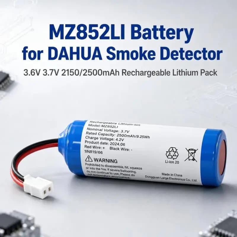 MZ852LI 3.6V 3.7V 2150mAh 2500mAh Rechargeable Lithium Battery Pack For DAHUA Smoke Detector Replacement Battery Accessories