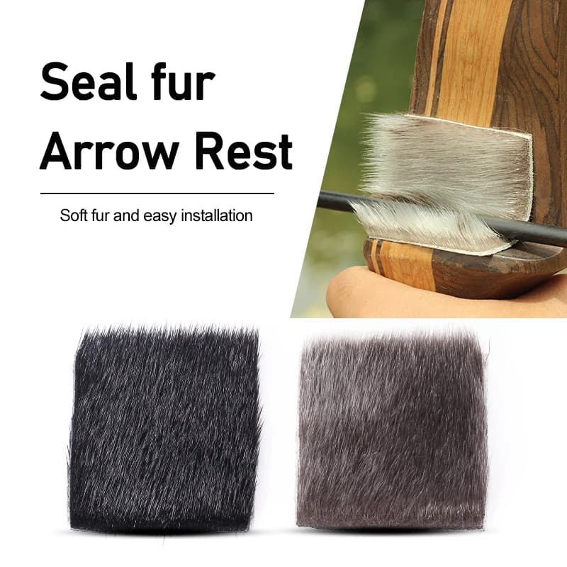 3/5pcs Recurve Bow Natural Furry Skin Arrow Rest Black Brown Seal Hair Traditional Longbow Archery Shooting Hunting Accessories