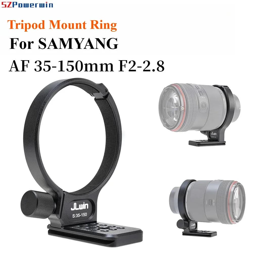 Collare per piede ad anello per montaggio su treppiede per obiettivo Samyang Rokinon AF 35-150mm F2-2.8 con sgancio rapido compatibile Arca Swiss