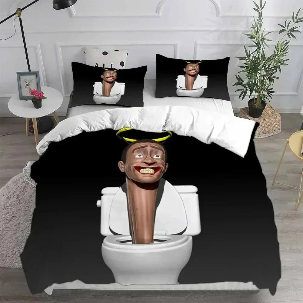 Gioco Skibidi Toilet Arale 3D NUOVO Copripiumino Federa Set biancheria da letto Ragazza per adulti Decorazione camera da letto Bambini Singolo Doppio Grande