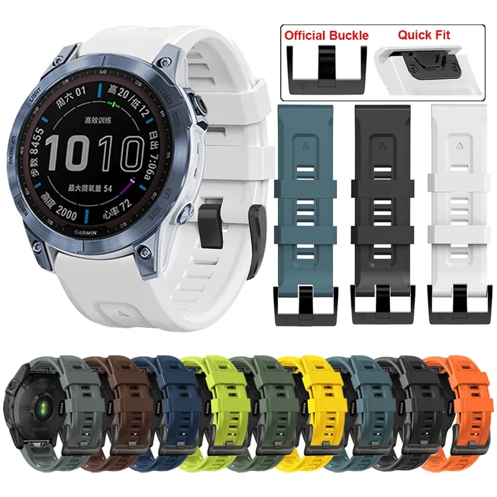 Cinturino QuickFit 22mm 26mm per Garmin Fenix 7X 7 Solar/6X 6 Pro 5 5X Plus 3 3HR/Epix Smartwatch cinturino in silicone braccialetto 1:1