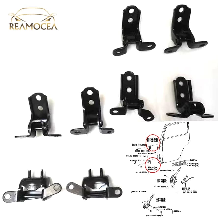 Reamocea 1Pc Cerniera per portiera auto adatta per Toyota Land Cruiser 4500 4700 LC100 1998-2007 68720-22070 68710-22081 68710-22080 6878060031