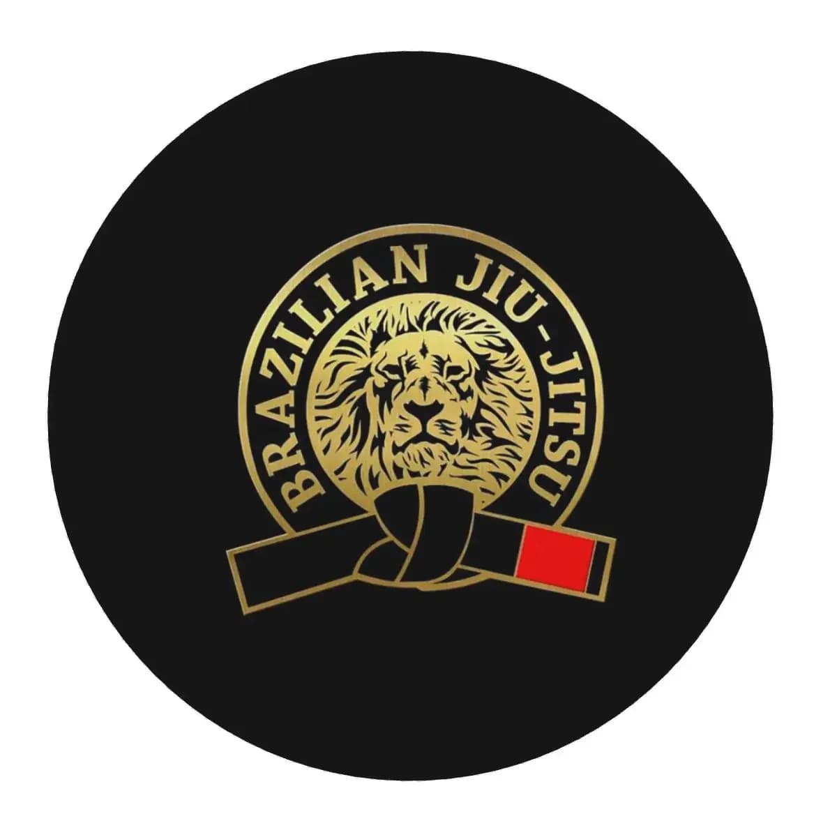 Tappetino per mouse rotondo Jiu-Jitsu Warrior Japanese Bjj Gi e cintura nera MMA, tappetino per tastiera e mouse per computer, tappetino da scrivania per laptop da gaming