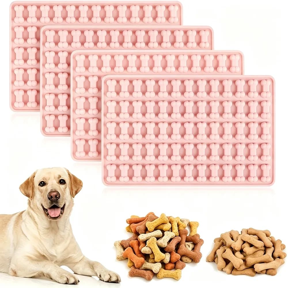 2 PCS Silicone Dog Treat Molds - Mini Bone-Shaped Cookie, Chocolate, Cube of Ice, Candy Mold for Pet Treats